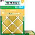 Filterbuy 20x24x1 Air Filter MERV 11 Superior Pet & Allergy Defense (2-Pack), Electrostatic Pleated HVAC AC Furnace Filters Replacement, Made in USA (Actual Size: 19.38 x 23.38 x 0.75)