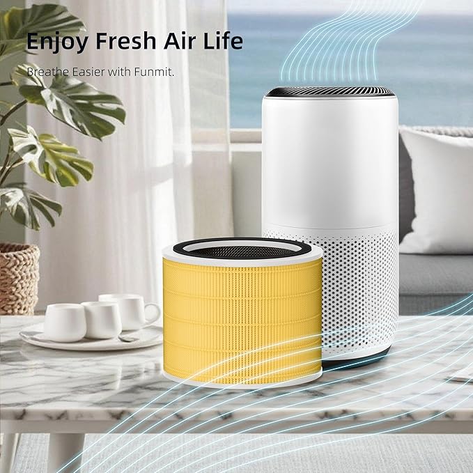 Funmit Core 200S Pet Care Replacement Filter for LEVOIT Core 200S Smart WiFi Air Purifier, 3-in-1 H13 True HEPA Filter Replacement and High-Efficiency Activated Carbon, Part # Core 200S-RF, 4 Pack