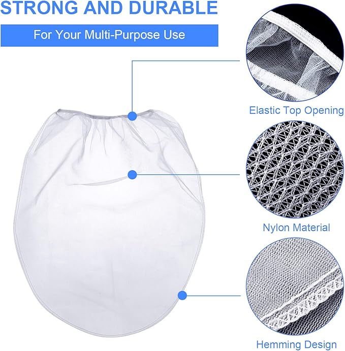 Paint Strainer Bags White Fine Mesh Filters Bag Bucket Elastic Opening Strainer Bags Hydroponic Paint Filter Bag for Paint Gardening (20 Pieces, 1 Gallon)