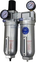 SUPER HEAVY DUTY HIGH FLOW AIR FILTRATION SYSTEM, 2 STAGE PARTICULATE FILTER PLUS OIL REMOVING COALESCING FILTER COMBINATION (1" NPT, AUTO DRAIN)
