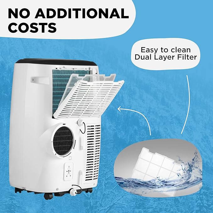 Portable Air Conditioners 8,000 BTU AIRO COMFORT, AC Unit Floor Standing with Remote Control & DYI Installation Kit