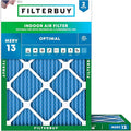 Filterbuy 16.5x21.5x1 Air Filter MERV 13 Optimal Smoke & Allergy Defense (2-Pack), Electrostatic Pleated HVAC AC Furnace Filters Replacement for Bryant and Carrier (Actual Size: 16.50 x 21.50 x 0.75)