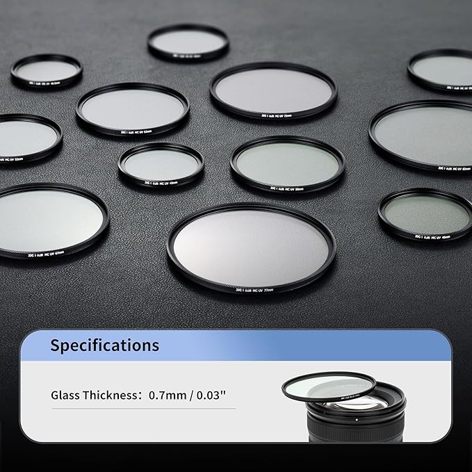 JJC 49mm Ultra Low Reflectivity UV Lens Protection Filter with 44 Multi-Coated, Waterproof Oil-Proof Scratch Resistant HD Camera Lens Filter