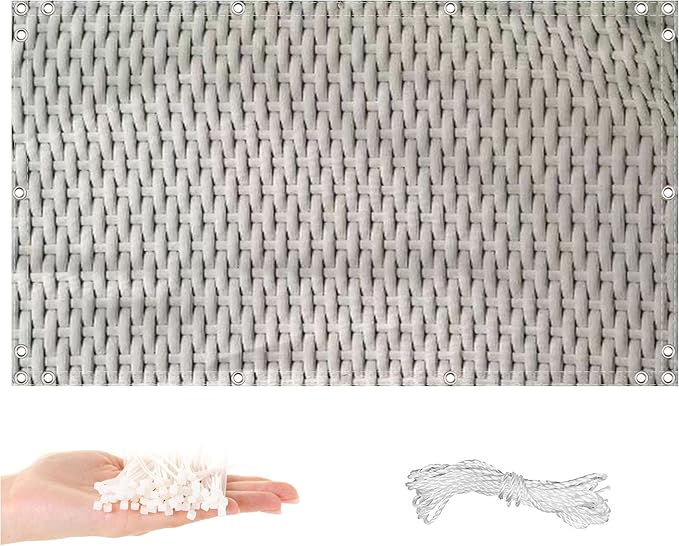 Fence Privacy Screen 3.3' x 9.8' Durable and UV Resistant Outdoor Privacy Screens, Included Cable Ties Customized Size for Wall Screen, Outdoor Garden, Wedding Decor, Weaving Pattern
