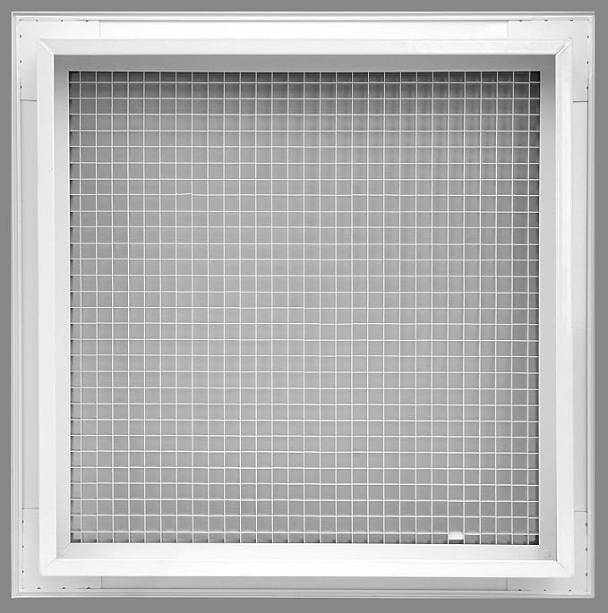 HVAC Premium 12" x 20" Cube Core Eggcrate Return Air Filter Grille for 1" Filter - Aluminum - White [Outer Dimensions: 14.5" x 22.5"]