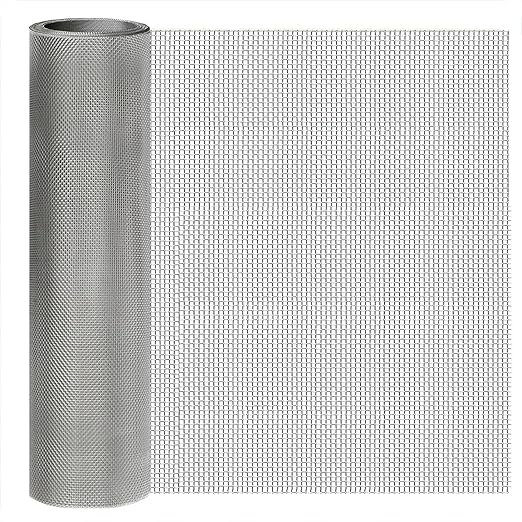 Stainless Steel Mesh Screen 8Mesh 304, 15.7" x 147" (40x375cm) Metal Mesh Screen, Rust Free Fine Wire Mesh Roll, Easy to Cur for Vent Mesh, Window Screen, Filters, Cage, Garden Covers