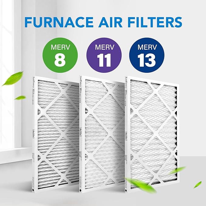 LotFancy 14x25x1 Air Filter MERV 13 6-Pack, Electrostatic Pleated HVAC Furnace Air Filter, Captures Pet Dander Smog Smoke, Actual Size: 13.75"x24.75"x0.75"