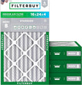 Filterbuy 16x24x4 Air Filter MERV 8 Essential Dust & Allergy Defense (4-Pack), Electrostatic Pleated HVAC AC Furnace Filters Replacement, Made in USA (Actual Size: 15.38 x 23.38 x 3.63)