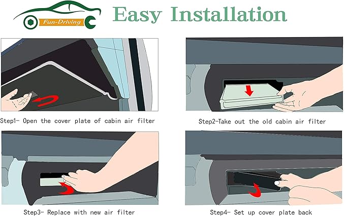 FUN-DRIVING 3 Pack FD182 Cabin air filter for Civic,CR-V,CR-Z,Fit,HR-V,Insight,Replace CF11182,CP182,80292-TF0-G01