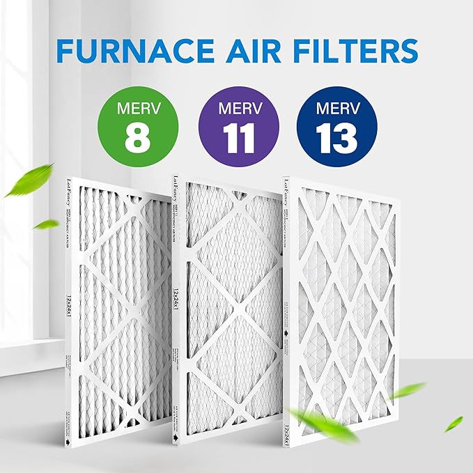 LotFancy 12x24x1 Air Filter MERV 13 6-Pack, Electrostatic Pleated HVAC Furnace Air Filter, Captures Pet Dander Smog Smoke, Actual Size: 11.75"x23.75"x0.75"