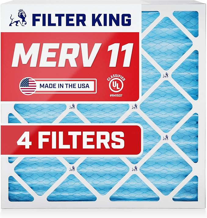 Filter King 15.5x29x1 Air Filter | 4-PACK | MERV 11 HVAC Pleated A/C Furnace Filters | MADE IN USA | Actual Size: 15.5 x 29 x .75"