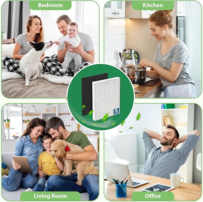 C545 HEPA Replacement Filter S Compatible with Winix C545 Air Purifier, Replaces Part 1712-0096-00 and 2522-0058-00, 1 HEPA Filter + 2 Activated Carbon Filters