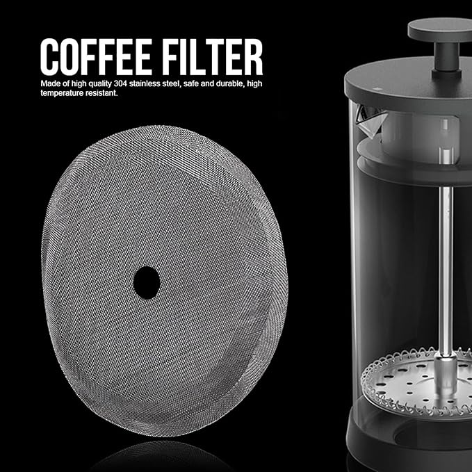 5Pcs 304 Stainless Steel Coffee Mesh Filter Portable Reusable Cofffe Pot Mesh Filter Coffee Making Tool Mesh Accessory (Large-1000ml)