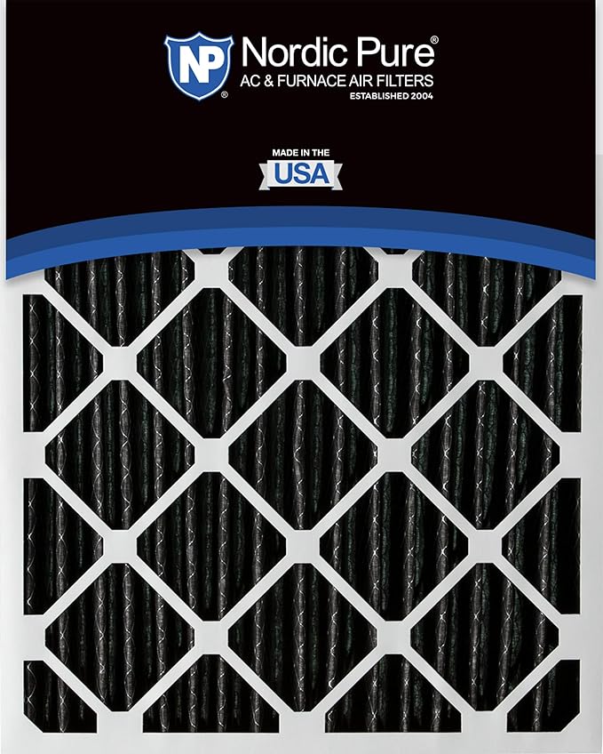 Nordic Pure 16x20x1 (Actual Size: 15 1/2 x 19 1/2 x 3/4) Furnace Air Filters MERV 12 Pleated Plus Carbon 6 Pack