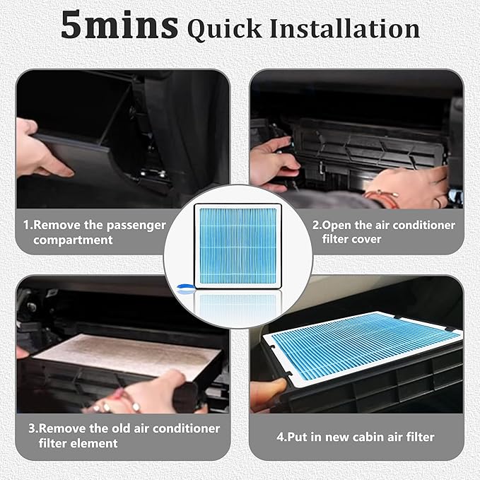 CF12155 Cabin Air Filter With Activated Carbon For 2019-23 S60, 2017-23 S90, 2019-23 V60, 2020-23 V60 Cross Country, 2018-21 V90, 2017-23 V90 Cross Country, 2018-23 XC60, 2016-23 XC90,