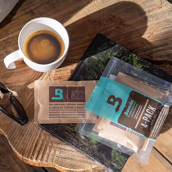 Boveda 62% Two-Way Humidity Control Packs For Storing 1 lb – Size 67 – 4 Pack – Moisture Absorbers for Storage Containers – Humidifier Packs – Hydration Packets in Resealable Bag