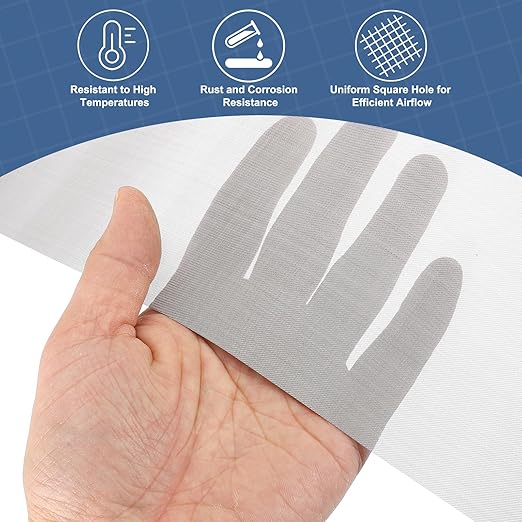 uxcell 120 Mesh 79" x 10" Woven Wire Mesh, 316 Stainless Steel Air Vent Filter Screen, Window Screen Mesh for DIY Projects Vents Cover Filtration Animals Fence