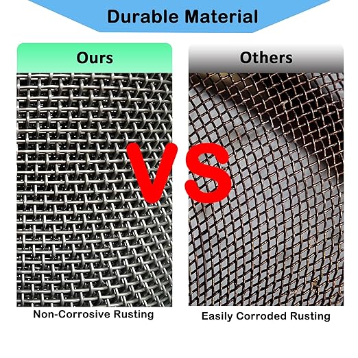 304 Stainless Steel Mesh Screen#60Mesh -Size:15.7"x47.2"(40x120cm), for Home, Garden and Farm. Window or Door Filter, Guards Against Pests Like Mice, Snakes, and Rodents. Easy to Cut and Install.