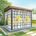 Lemon Outdoor Curtains for Patio Lemon Leaves Summer Plaid Buffalo Waterproof Outside Curtains with Grommet Top Weatherproof Curtain for Cabana Pergola Gazebo, 2 Pack, 54" W x 84" L