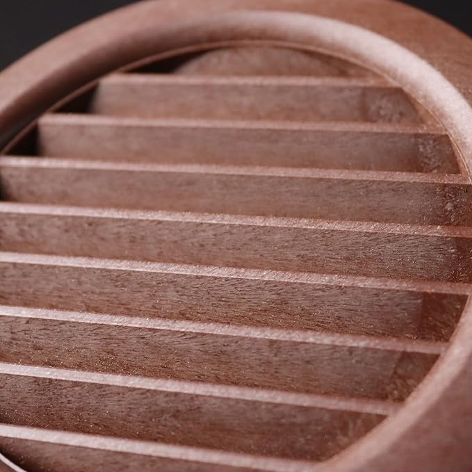 VENTS-US - 6" Brown Round Plastic Vent Cover with Built-in Insect Screen Mesh and Flange - for Air Supply or Exhaust Applications - Compatible with 6 Inch Duct Diameter (2-Pack)