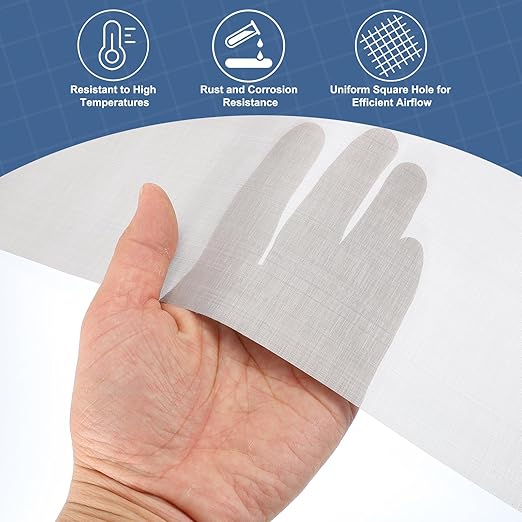 uxcell 300 Mesh 79" x 10" Woven Wire Mesh, 316 Stainless Steel Air Vent Filter Screen, Window Screen Mesh for DIY Projects Vents Cover Filtration Animals Fence