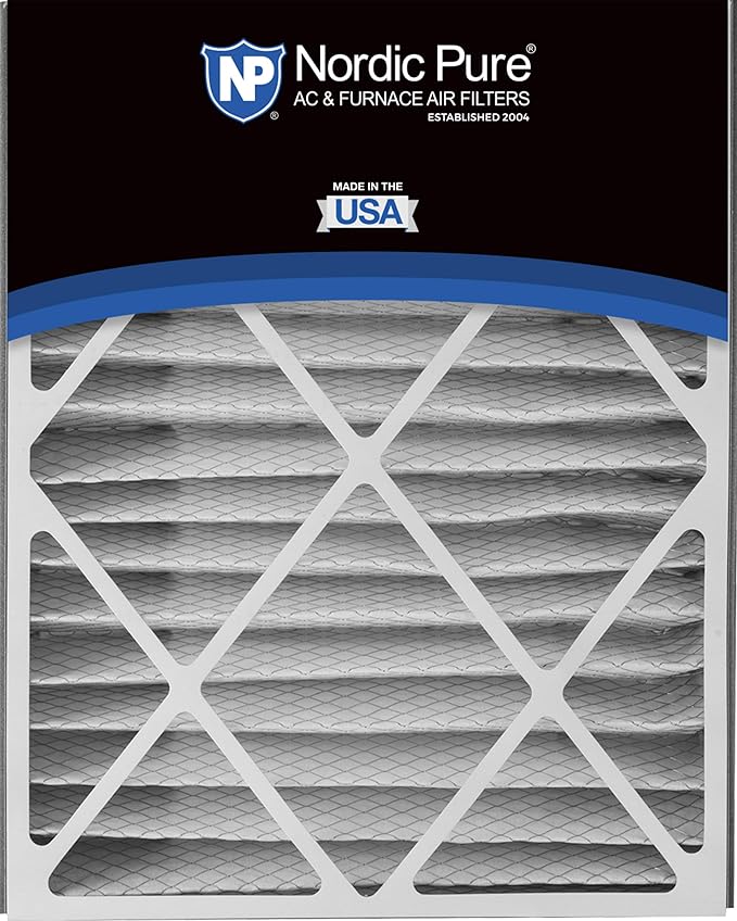Nordic Pure 20x25x5 (Actual Size: 19 3/4 x 24 1/4 x 4 7/8) Air Bear Replacement 255649-102 MERV 8 Air Filters 4 Pack