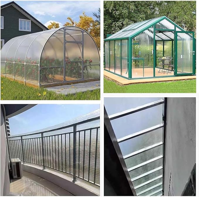 Glass Roof Pergola Polycarbonate Roofing Roll Polycarbonate Panels for Sunrooms, Open-Air Gardens, Greenhouses, Agricultural Use, Sheds(1x4m)