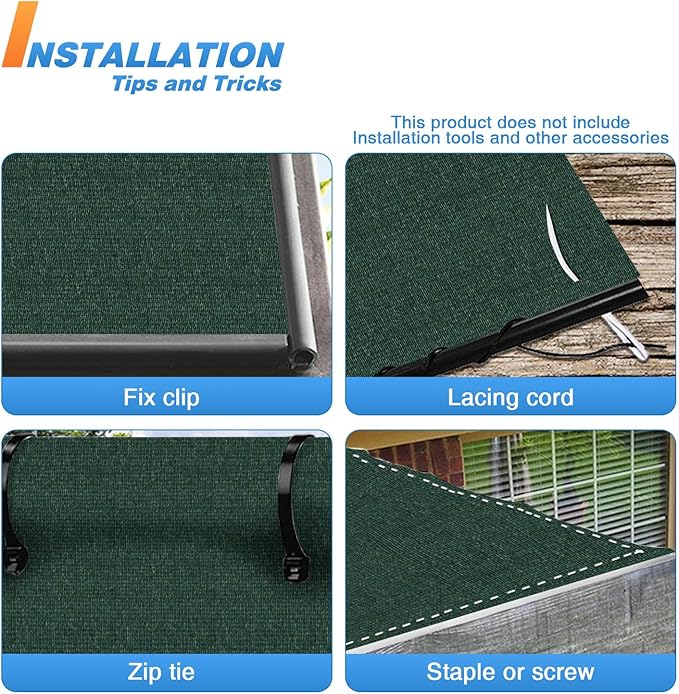TANG Sun Shade Fabric Roll 8'x39' Shade Cloth for Garden Dark Green HDPE Mesh Shading Pergola Cover Replacement Canopy, 95% Blockage Sunshades for Outdoor Patio Backyard Plant