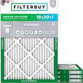 Filterbuy 18x20x1 Air Filter MERV 8 Essential Dust & Allergy Defense (4-Pack), Electrostatic Pleated HVAC AC Furnace Filters Replacement, Made in USA (Actual Size: 17.50 x 19.50 x 0.75)