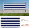 Fence Privacy Screen 4.6' x 26.2' Durable UV-Resistant Garden Fence, with Grommets, for Decks, Patios, Backyards, Outdoor Pools, Porches, Railings, Blue Stripes