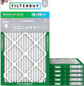 Filterbuy 18x36x1 Air Filter MERV 8 Essential Dust & Allergy Defense (6-Pack), Electrostatic Pleated HVAC AC Furnace Filters Replacement, Made in USA (Actual Size: 17.50 x 35.50 x 0.75)