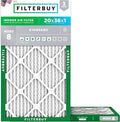 Filterbuy 20x36x1 Air Filter MERV 8 Essential Dust & Allergy Defense (2-Pack), Electrostatic Pleated HVAC AC Furnace Filters Replacement, Made in USA (Actual Size: 19.75 x 35.75 x 0.75)