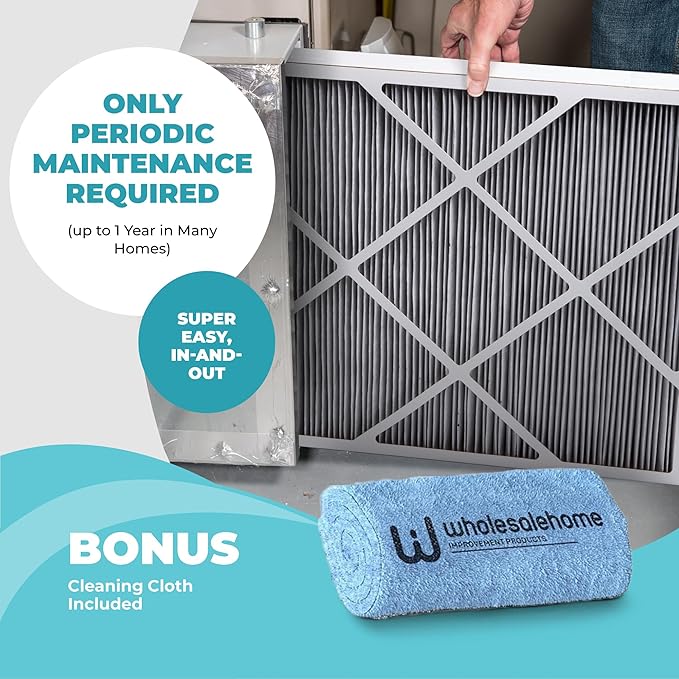 Lennox X6675 20x25x5 Air Filter, Lennox Healthy Climate Carbon Clean Merv 16 Home Furnace Filter for HVAC system 2 Pack with Cleaning Cloth