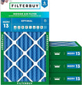 Filterbuy 20x30x4 Air Filter MERV 13 Optimal Smoke & Allergy Defense (4-Pack), Electrostatic Pleated HVAC AC Furnace Filters Replacement, Made in USA (Actual Size: 19.50 x 29.50 x 3.63)