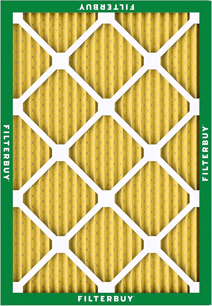 Filterbuy 20x24x1 Air Filter MERV 11 Superior Pet & Allergy Defense (2-Pack), Electrostatic Pleated HVAC AC Furnace Filters Replacement, Made in USA (Actual Size: 19.38 x 23.38 x 0.75)