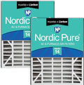 Nordic Pure 20x25x5 (Actual Size: 19 3/4 x 24 1/4 x 4 7/8) Air Bear AC Filter Replacement MERV 14 Plus Carbon 2 Pack