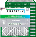 Filterbuy 12x12x2 Air Filter MERV 8 Essential Dust & Allergy Defense (12-Pack), Electrostatic Pleated HVAC AC Furnace Filters Replacement, Made in USA (Actual Size: 11.50 x 11.50 x 1.75)