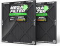PuroAir MegaFilter - 18x20x1 Air Filter MERV 13 Activated CarbonTech Defense - Heavy Duty 3 Layer Furnace Filters Allergens, Pollen, Dust, Pet Dander, Smoke, Odors - HVAC Air Filter 18x20x1 (2-Pack)