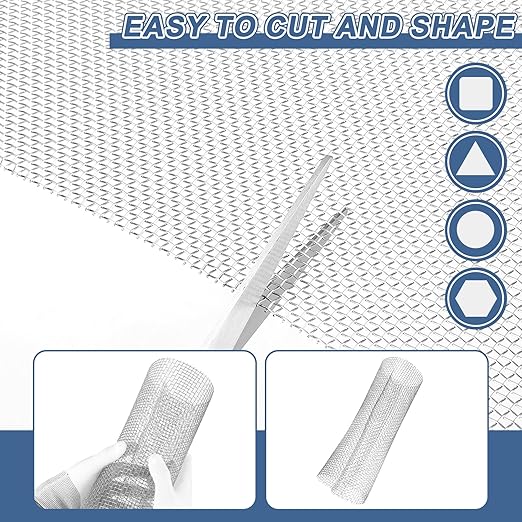 uxcell 12 Mesh 118" x 10" Woven Wire Mesh, 316 Stainless Steel Air Vent Filter Screen, Window Screen Mesh for DIY Projects Vents Cover Filtration Animals Fence