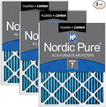 Nordic Pure 20x20x1 (Actual Size: 19 1/2 x 19 1/2 x 3/4) Pleated Air Filters MERV 7 Plus Carbon 3 Pack