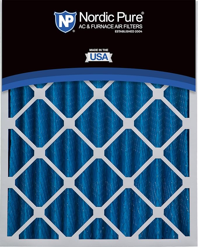 Nordic Pure 20x20x4 (Actual Size: 19 1/2 x 19 1/2 x 3 5/8) Pleated MERV 7 Air Filters 2 Pack