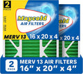 Maycold MERV 13 16x20x4 Air Filter (2-Pack), High-Efficiency Pleated AC & Furnace Filters, Actual Size: 15.88” x 19.88” x 4.31”, Individually Wrapped in Plastic