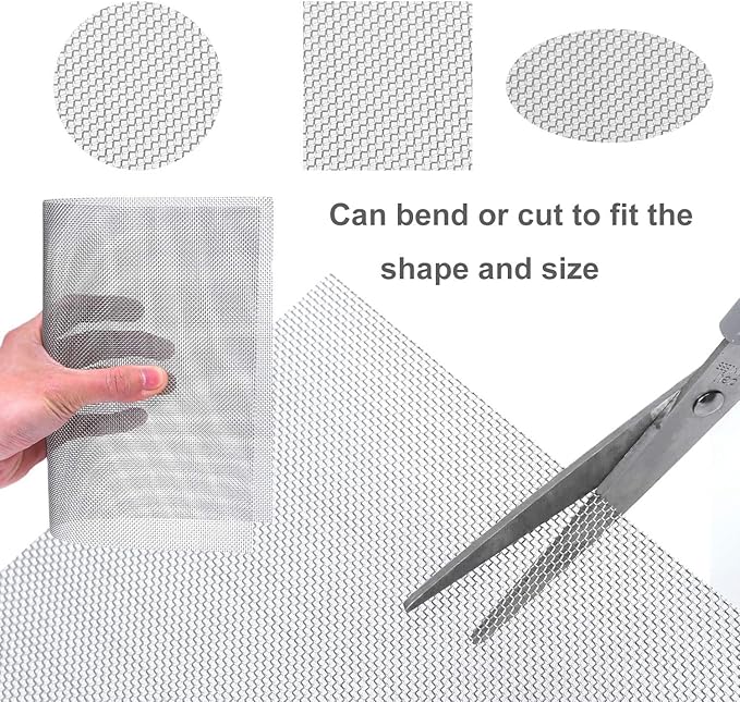 Stainless Steel Woven Wire Mesh, 304 Stainless Steel Woven Wire 30 Mesh Fine Screen Mesh, Garden Insect Screen, for Air Bricks, Window, Vents, Filter