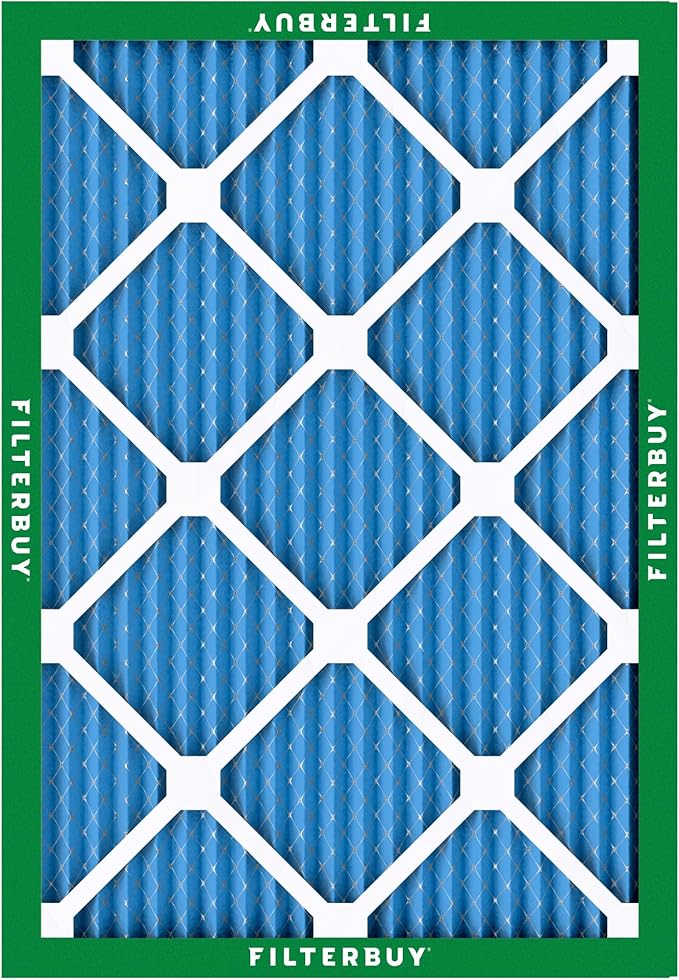 Filterbuy 16x18x1 Air Filter MERV 13 Optimal Smoke & Allergy Defense (4-Pack), Electrostatic Pleated HVAC AC Furnace Filters Replacement, Made in USA (Actual Size: 15.50 x 17.50 x 0.75)