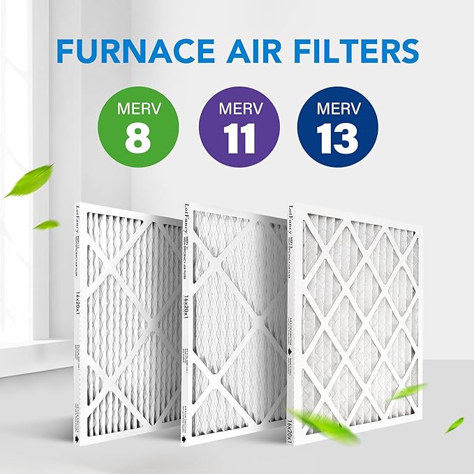 LotFancy 16x20x1 Air Filter MERV 13 6-Pack, Electrostatic Pleated HVAC Furnace Air Filter, Captures Pet Dander Smog Smoke, Actual Size: 15.75"x15.75"x0.75"
