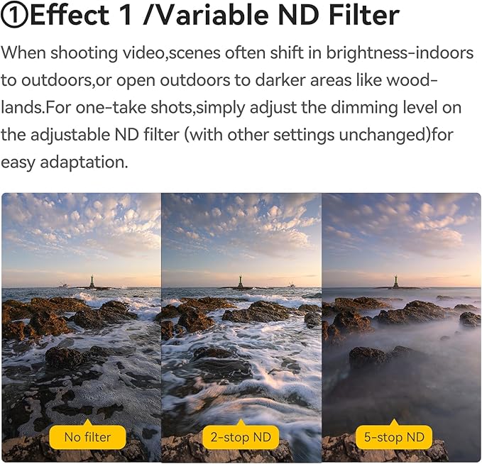 Kase 82mm Variable ND1.5-8 & CPL & Black Mist 3 in 1 Filter with 36 Multi-Coatings, Essential for Landscape & Vlog, Compatible with Canon Sony Nikon