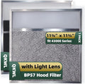 BP57 Range Hood Filter with Light Lens 11-3/8 x 11-3/4 In 1-Pack Stove Hood Vent Aluminum Grease Air Filter for Broan-NuTone 43000 Series Kitchen Exhaust Range Hood