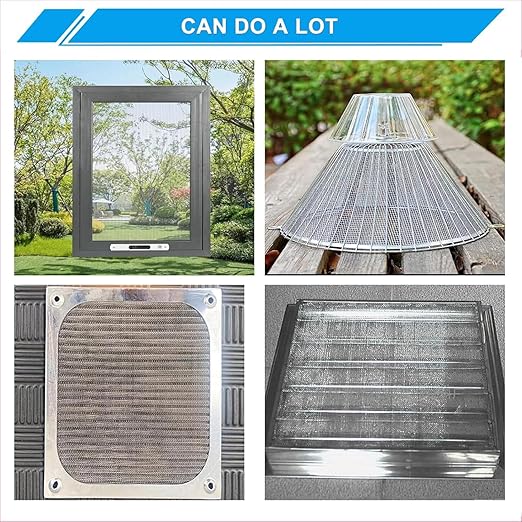 Stainless Steel Mesh Screen 8Mesh 304, 15.7" x 147" (40x375cm) Metal Mesh Screen, Rust Free Fine Wire Mesh Roll, Easy to Cur for Vent Mesh, Window Screen, Filters, Cage, Garden Covers