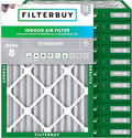 Filterbuy 18x25x2 Air Filter MERV 8 Essential Dust & Allergy Defense (12-Pack), Electrostatic Pleated HVAC AC Furnace Filters Replacement, Made in USA (Actual Size: 17.50 x 24.50 x 1.75)