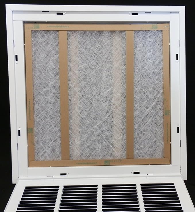 20" X 24" Steel Return Air Filter Grille for 1" Filter - Easy Plastic Tabs for Removable Face/Door - HVAC DUCT COVER - Flat Stamped Face -White [Outer Dimensions: 21.75w X 25.75h]